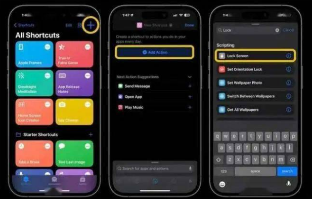 宾川苹果14锁屏维修店分享iPhone14升级iOS16.4后如何创建锁屏快捷方式 