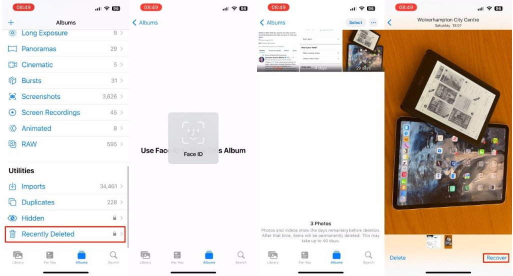 宾川苹果14维修分享 iPhone14 上恢复已删除的照片 
